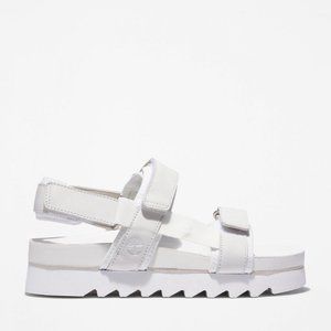 TIMBERLAND WOMEN'S SANTA MONICA SUNRISE BACKSTRAP SANDALS WHITE FULL GRAIN A417Q